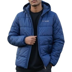 AUTHENTIC OUTDOOR CO. Blue Puffer Jacket Men's 170 Insulated Coat